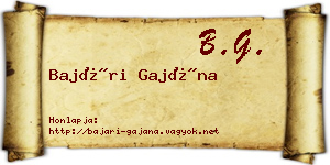 Bajári Gajána névjegykártya